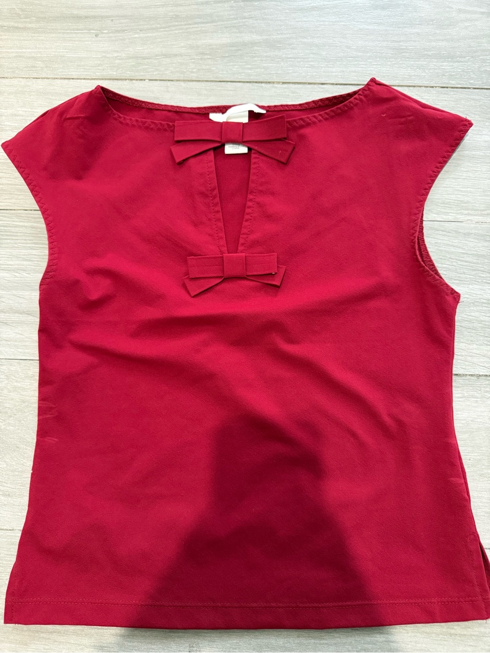 H&M Red Sleeveless Top with Bow Accents